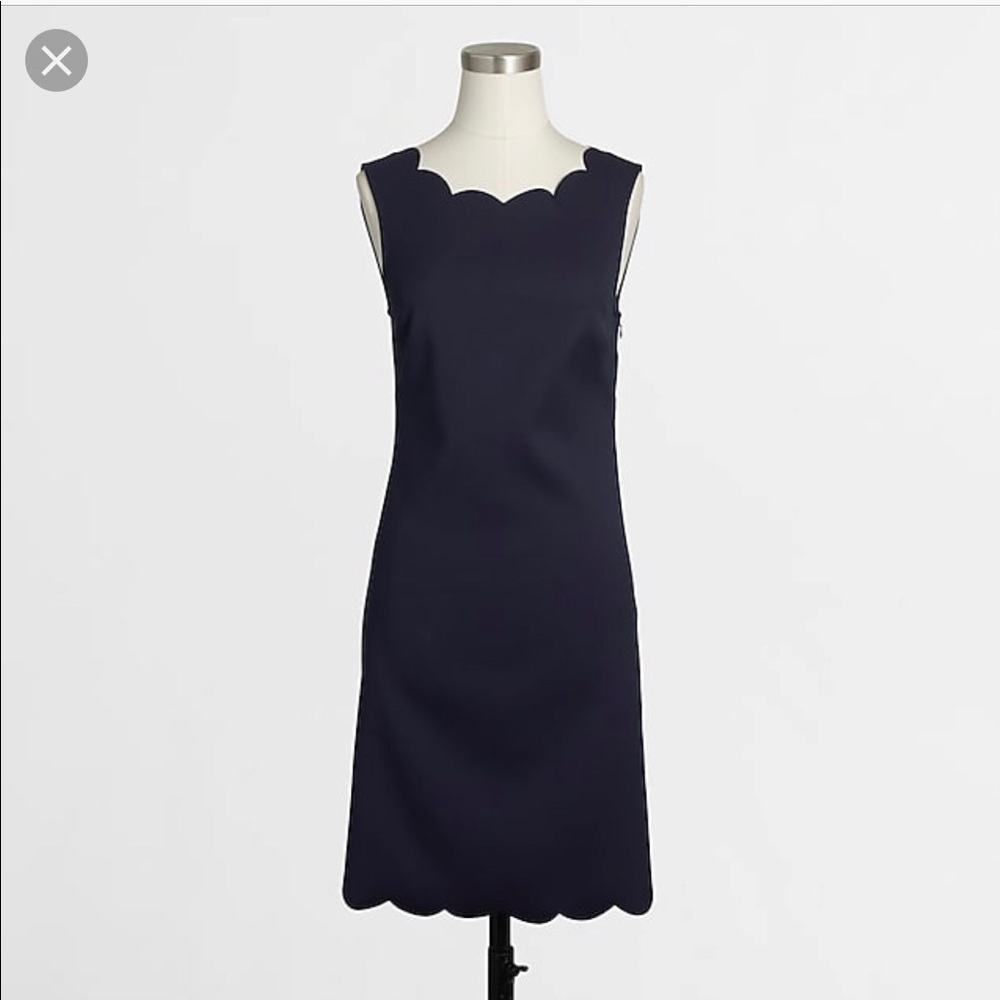 NEW Jcrew factory navy scalloped shift dress sz. 4